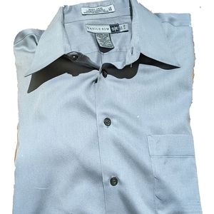 Saville Row London steel grey shirt, men's 15.5